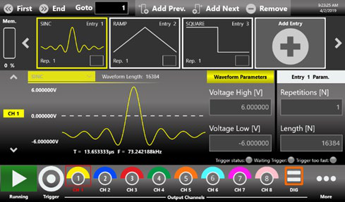 Simple Rider TrueArb analog waveform sequencer interface