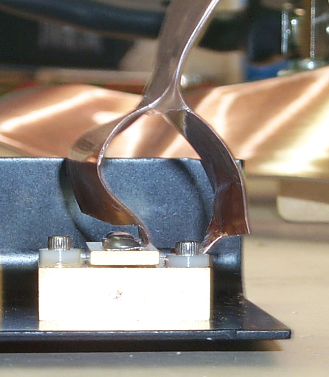 Stripline conductors intentionally separated to show the connection to the laser diode