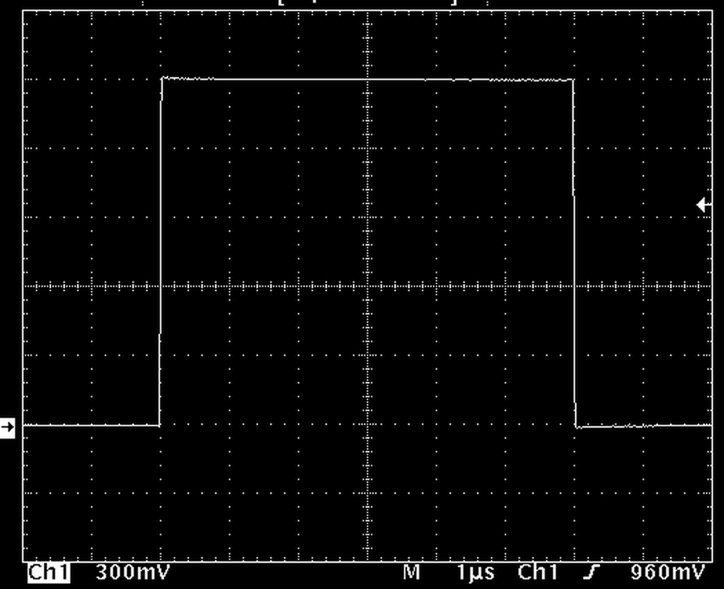 PVX-4150 typical output waveform at 1500 V, 1 microsecond per division