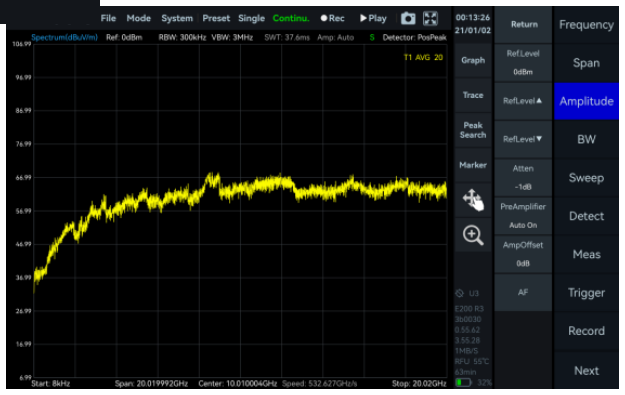 SpecICX-gen3 screenshot: Antenna Factor.