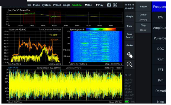 SpecICX-gen3 screenshot: IQ Streaming mode.