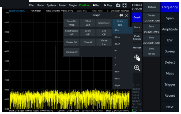 SpecICX-gen3 screenshot: Multiple Unit Display.