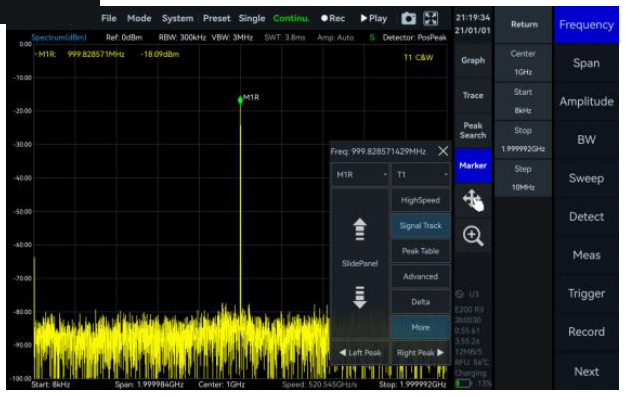 SpecICX-gen3 screenshot: Signal Track.