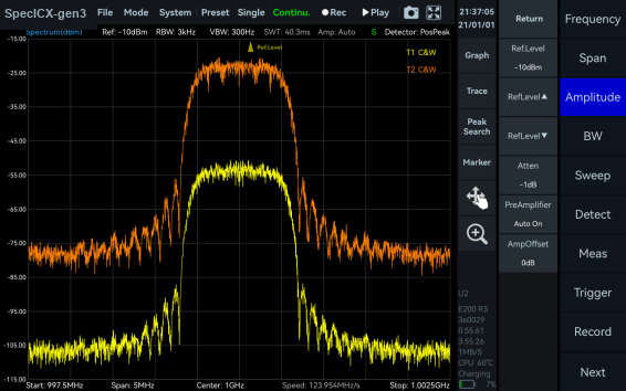 SpecICX-gen3 screenshot: Amplitude Offset