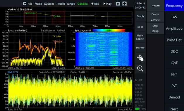 SpecICX-gen3 screenshot: IQ Streaming mode