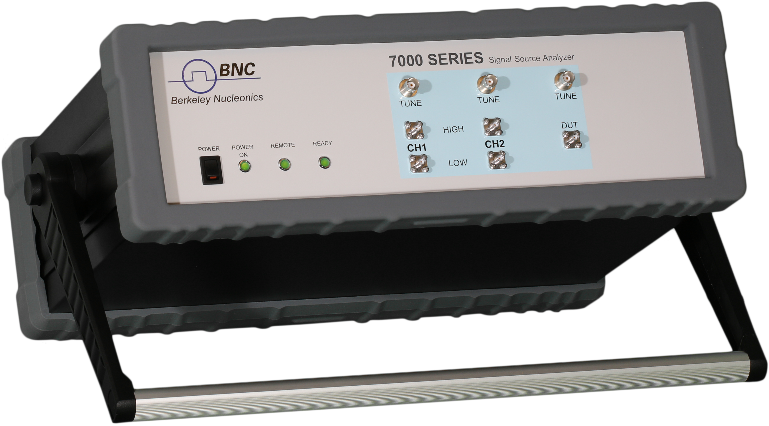 Berkeley Nucleonics 7000 Series phase noise tester and signal source analyzer, front angle